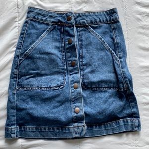 forever 21 button up jean skirt